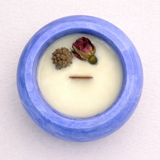 Vela artesanal de soja (120 g) (ref vela-azu)