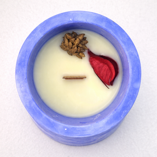 Vela artesanal de soja (200 g) (ref vela-azu)