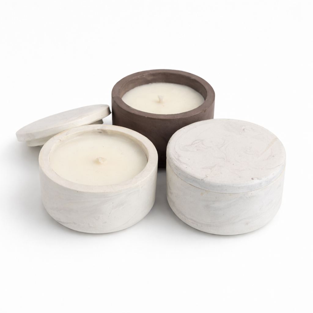Set de 3 velas artesanales de Coco Milk & Vainilla, Canela, Canela (50 g c/u)