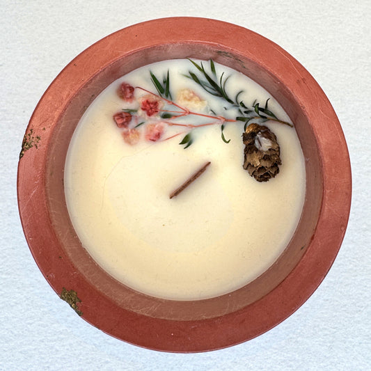 ROJO CON PAN DE ORO – Vela Exclusiva (250g) - "Eucalipto"