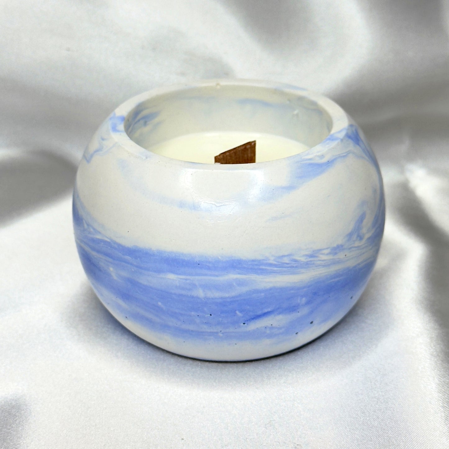 MÁRMOL BLANCO-AZUL - Vela Esférica (120g)