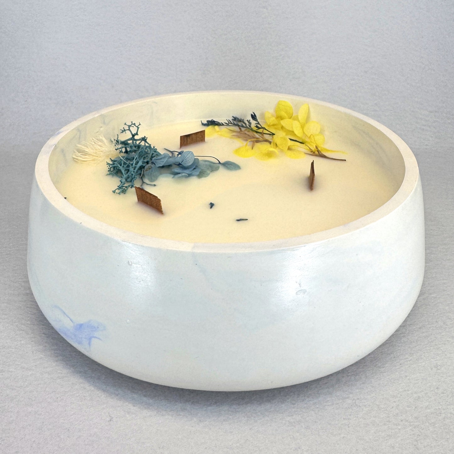 MÁRMOL BLANCO-AZUL - Vela Grande Redonda (600g)