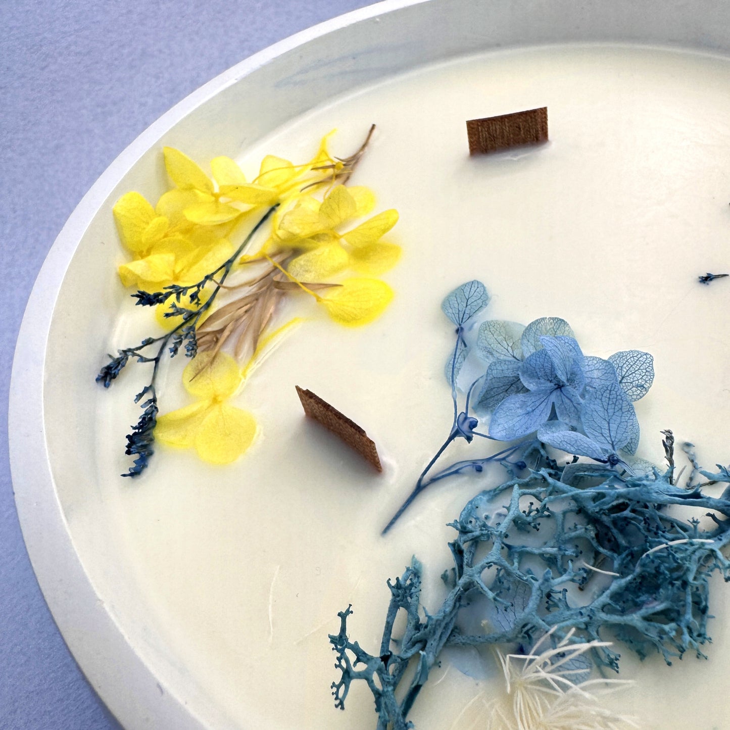 MÁRMOL BLANCO-AZUL - Vela Grande Redonda (600g)