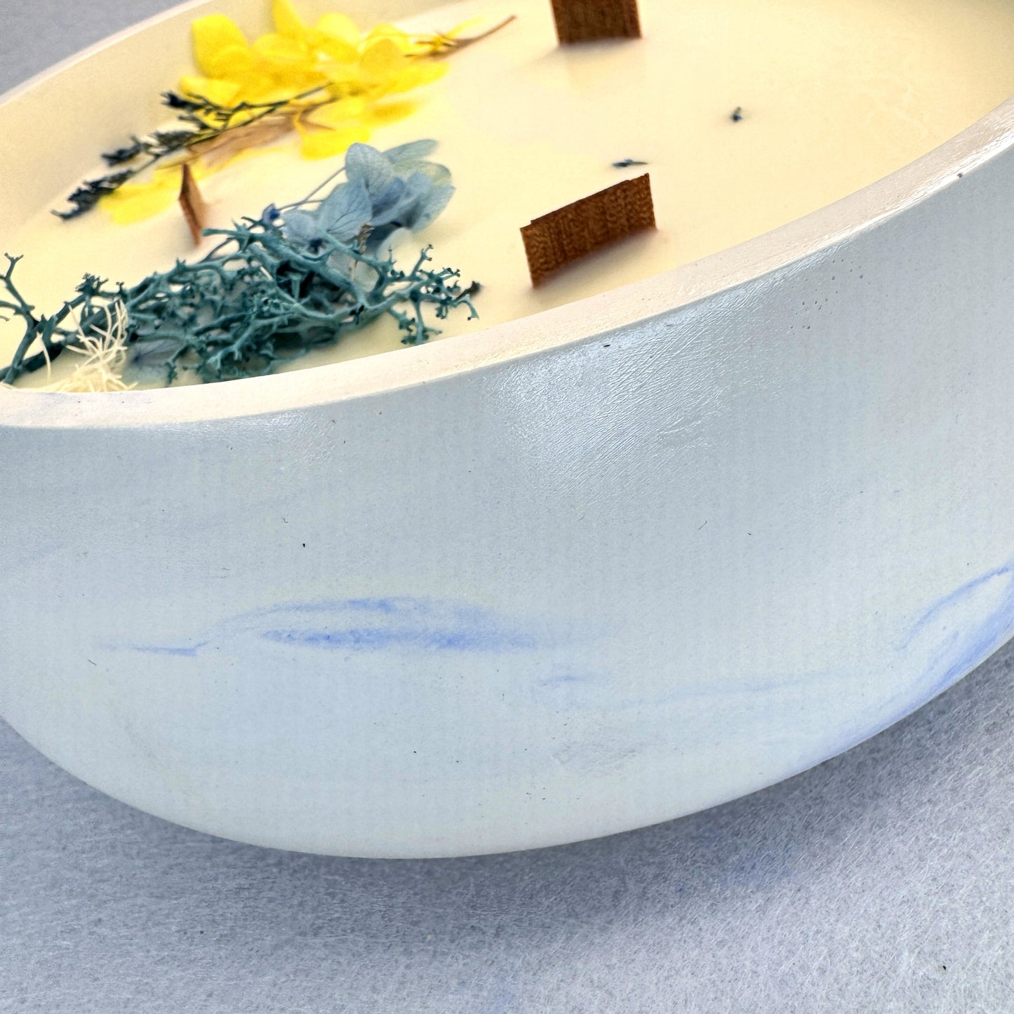 MÁRMOL BLANCO-AZUL - Vela Grande Redonda (600g)