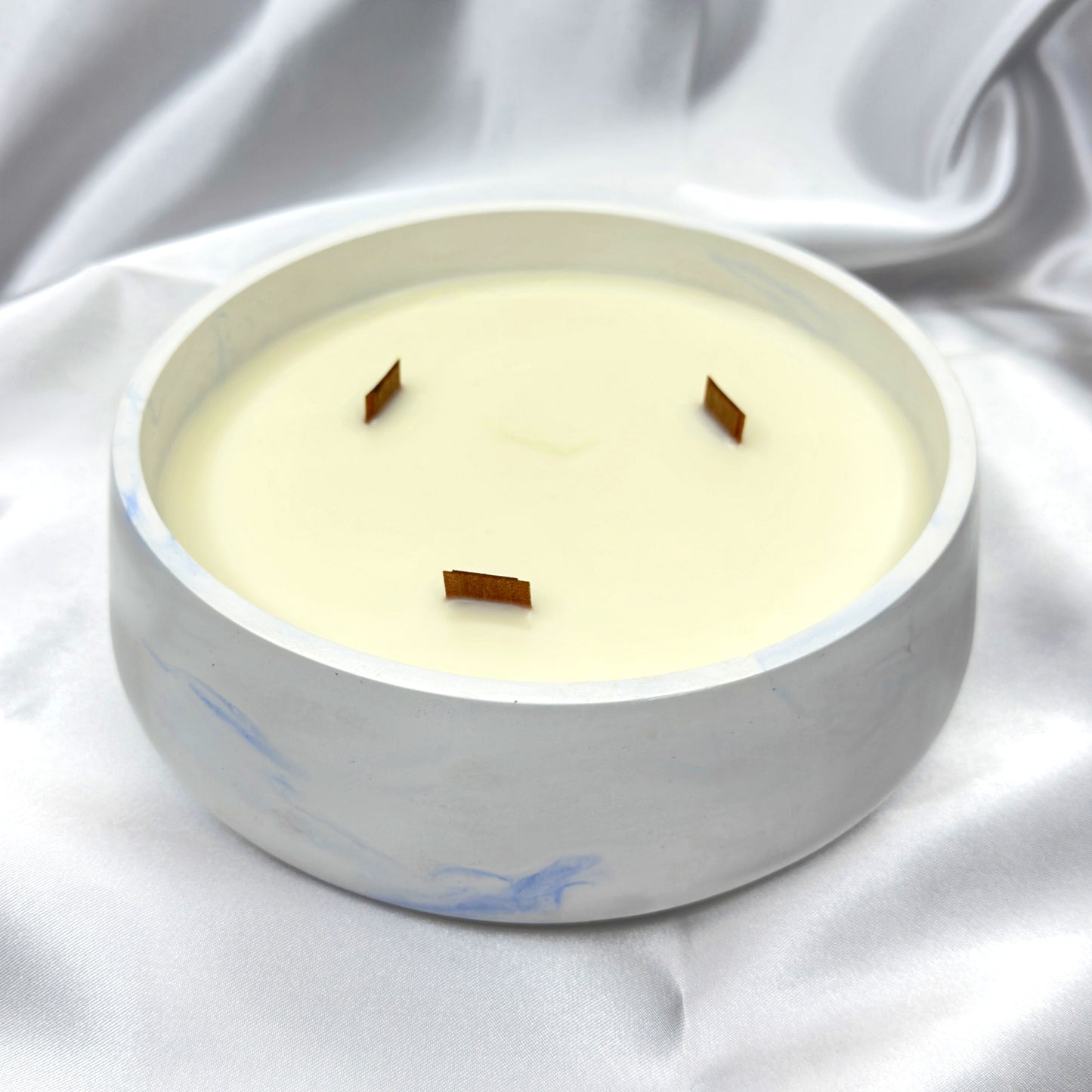 MÁRMOL BLANCO-AZUL - Vela Grande Redonda (600g)
