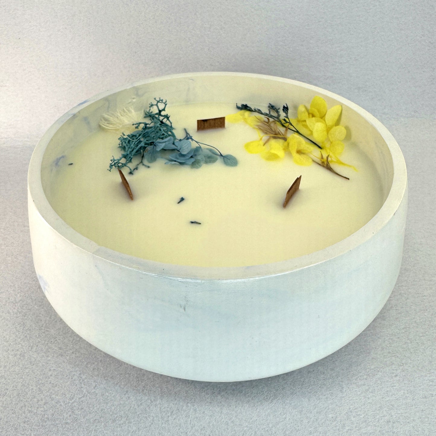 MÁRMOL BLANCO-AZUL - Vela Grande Redonda (600g)