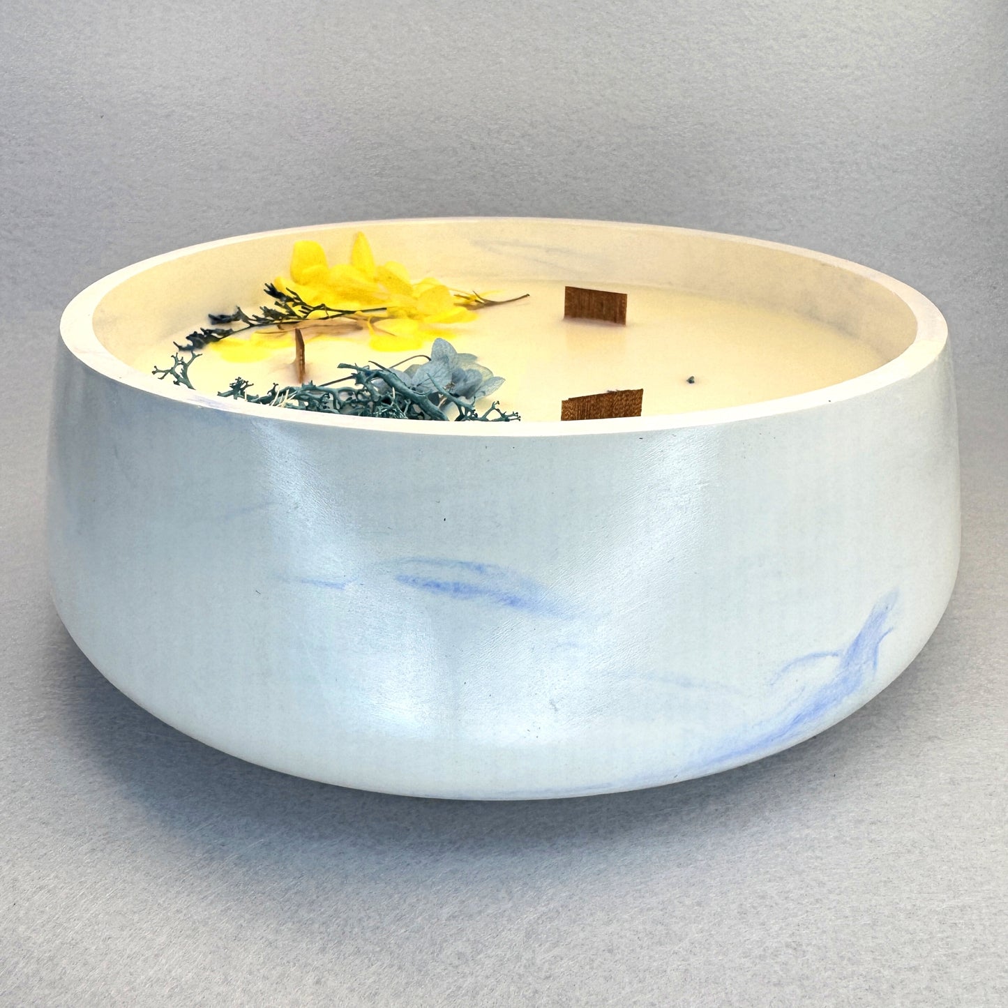 MÁRMOL BLANCO-AZUL - Vela Grande Redonda (600g)