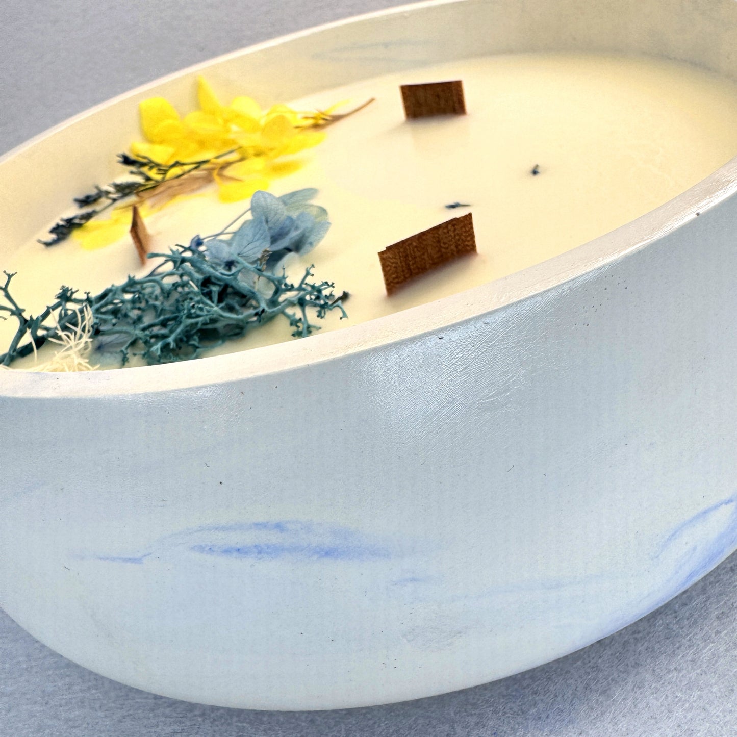 MÁRMOL BLANCO-AZUL - Vela Grande Redonda (600g)