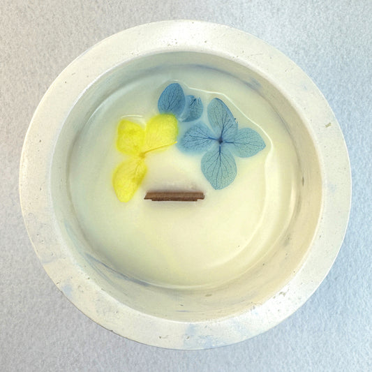 MÁRMOL BLANCO-AZUL - Vela Mediana (200g)