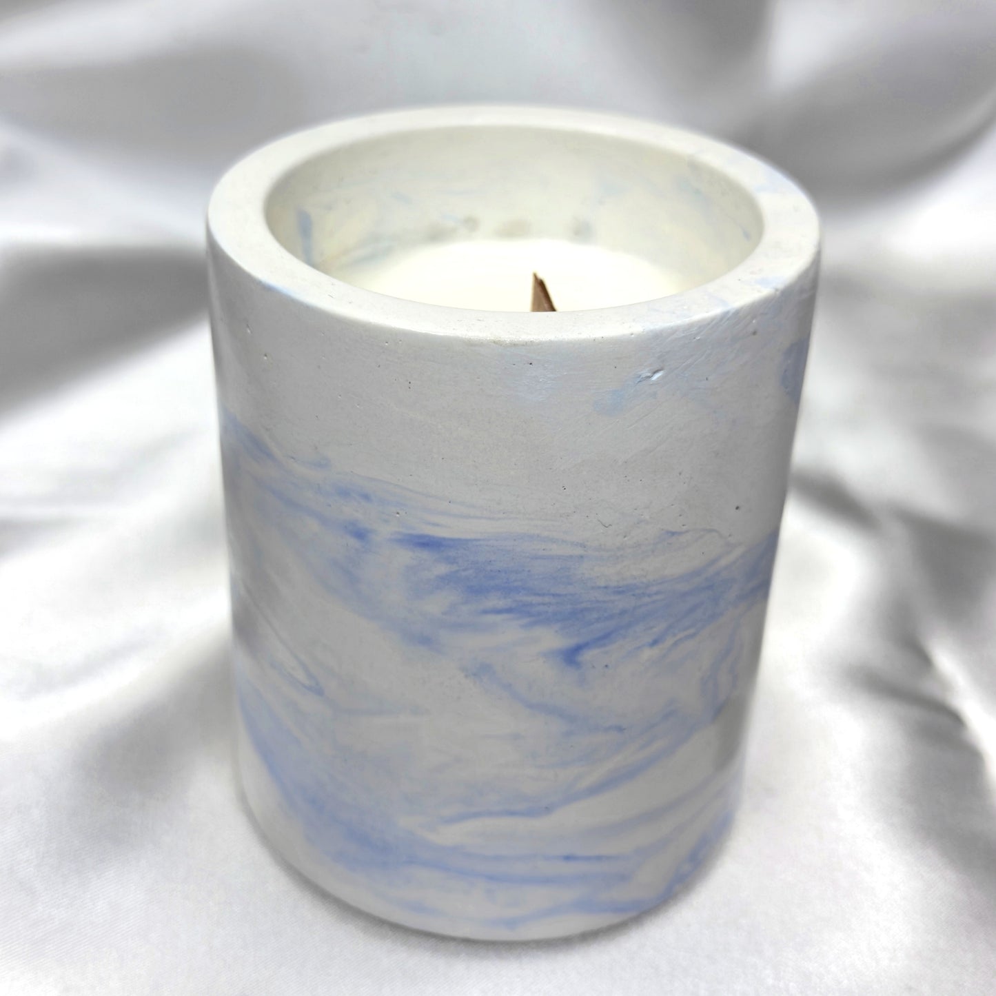 MÁRMOL BLANCO-AZUL - Vela Mediana (200g)