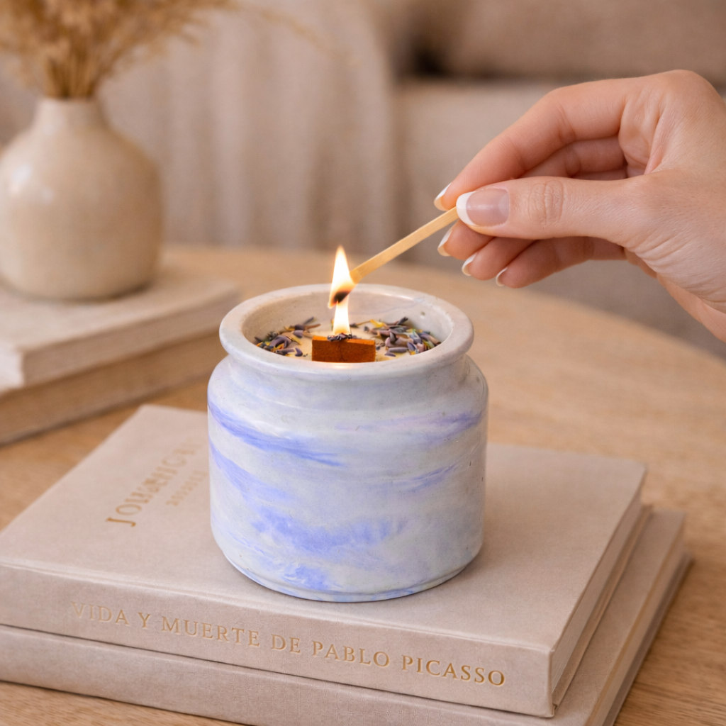 Vela artesanal de soja hecha a mano (90 g)