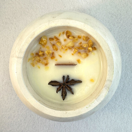 MÁRMOL BLANCO-GRIS - Vela Esférica (120g)