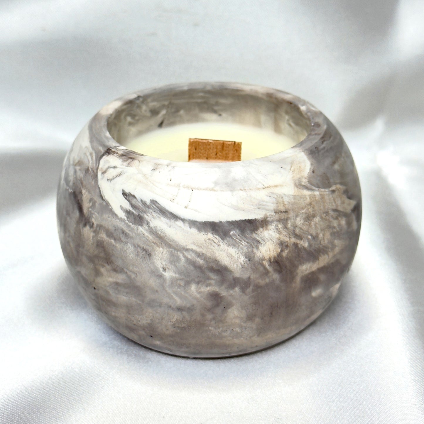 MÁRMOL MARRÓN-BLANCO - Vela Esférica (120g)