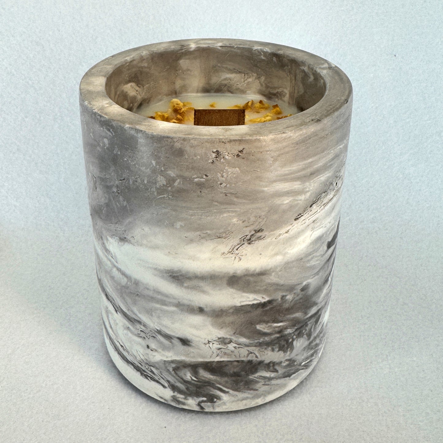 MÁRMOL MARRÓN-BLANCO - Vela Mediana (200g)