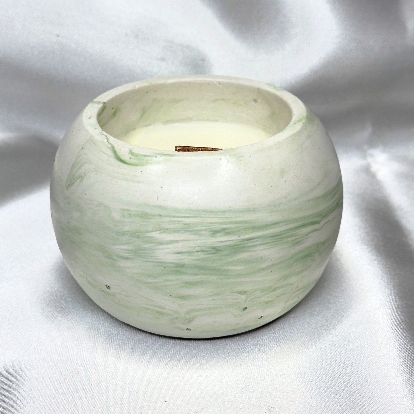 MÁRMOL BLANCO-VERDE - Vela Esférica (120g)