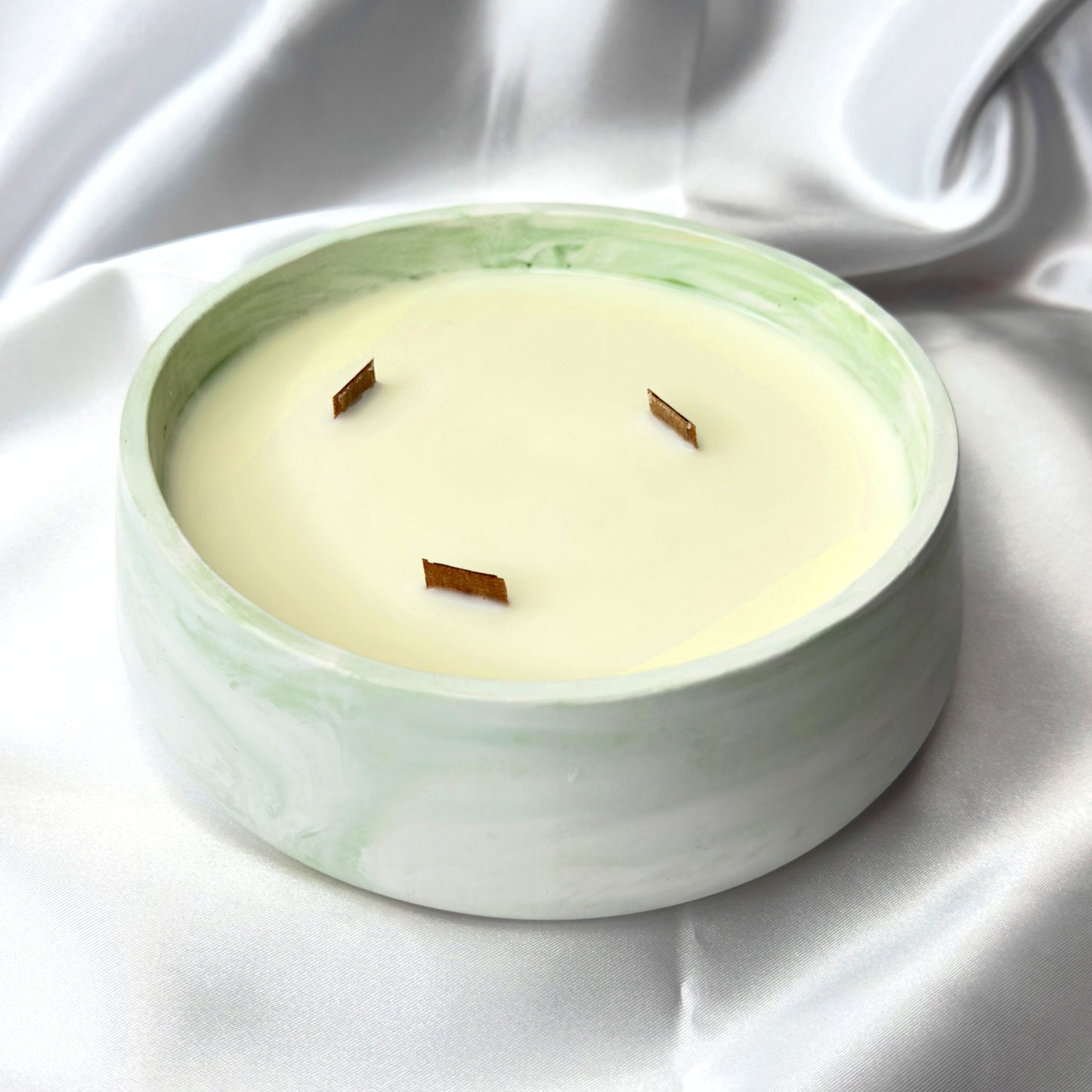 MÁRMOL BLANCO-VERDE - Vela Grande Redonda (600g)