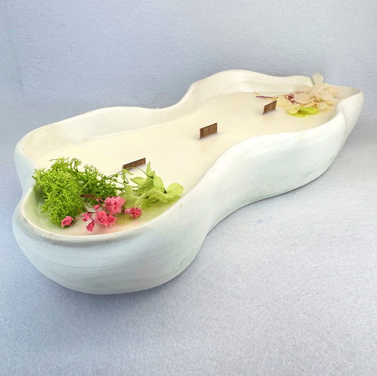 MÁRMOL BLANCO-VERDE - Vela Grande Larga (400g)