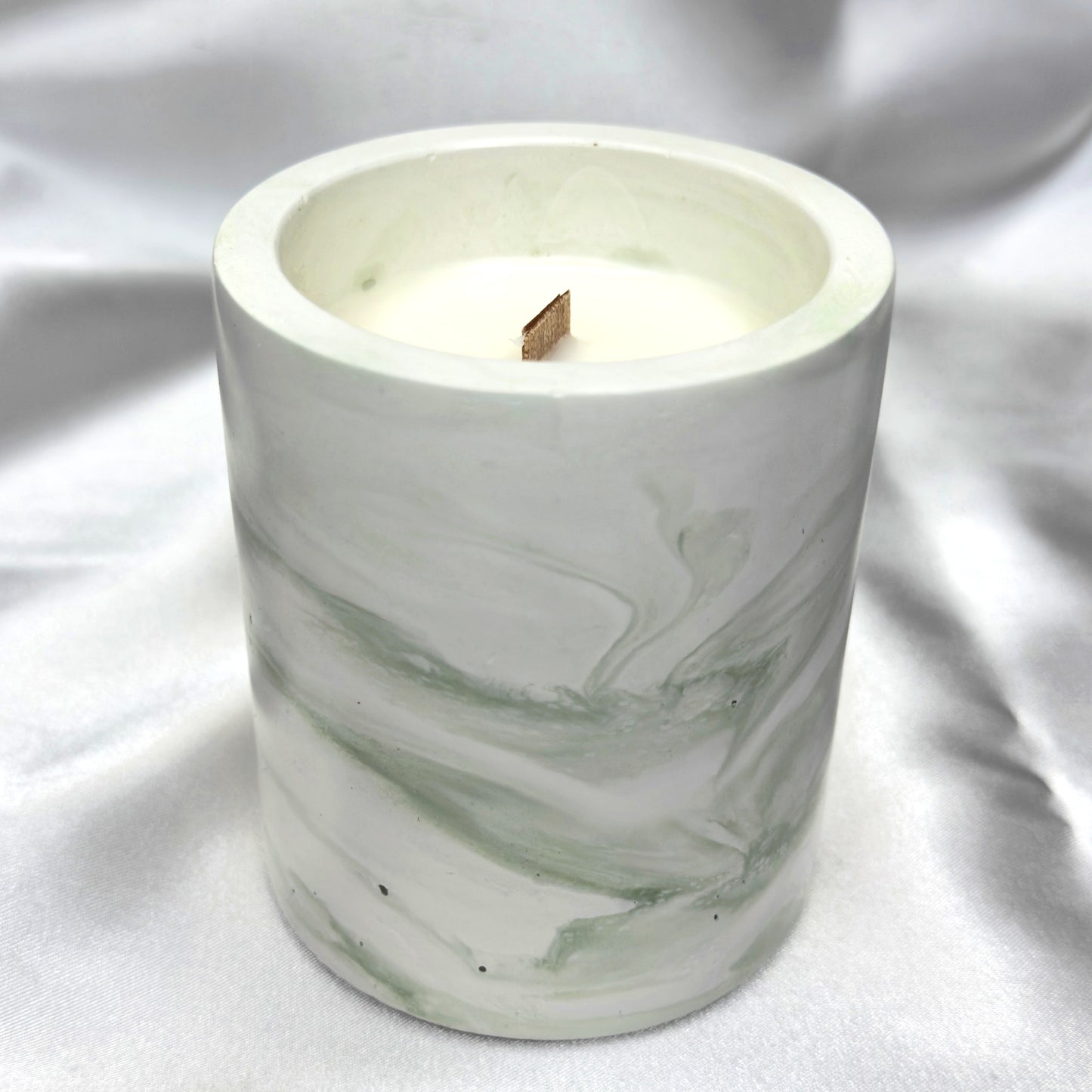 MÁRMOL BLANCO-VERDE - Vela Mediana (200g)