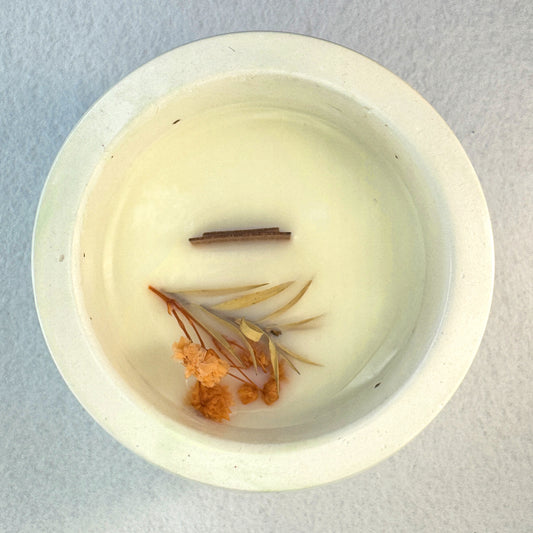 MÁRMOL BLANCO-VERDE - Vela Estándar con Tapa (90g)