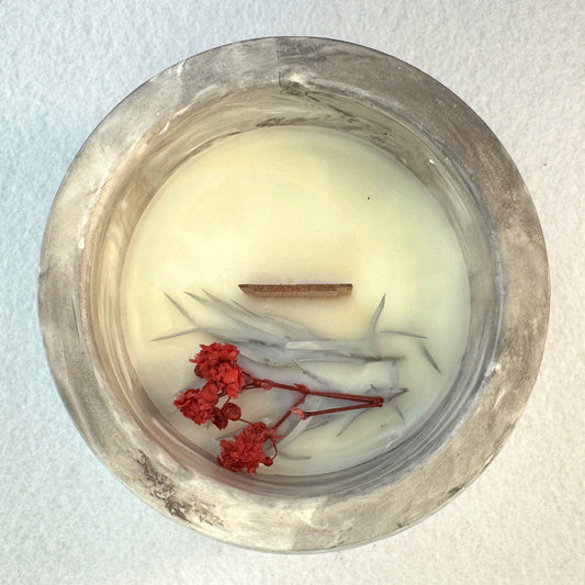 MÁRMOL MARRÓN-BLANCO - Vela Estándar con Tapa (90g)