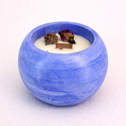 Vela artesanal de soja (120 g) (ref vela-azu)