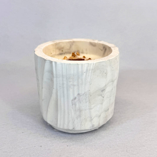 MÁRMOL BLANCO-GRIS – Vela Estándar (90g) - "Bergamota"