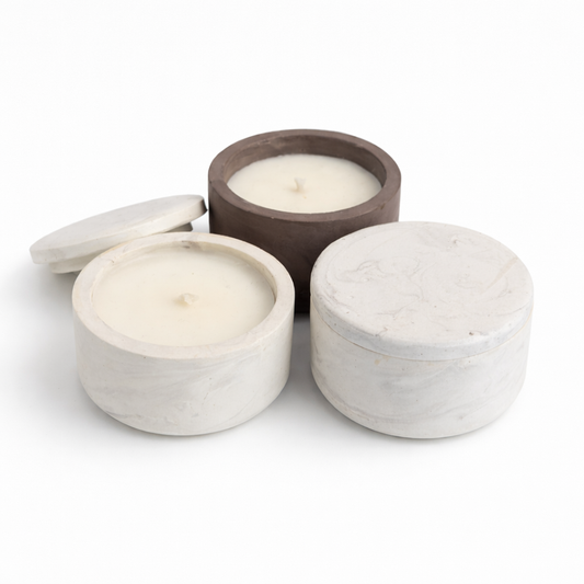 Set de 3 velas artesanales de Coco Milk & Vainilla, Canela, Canela (50 g c/u)