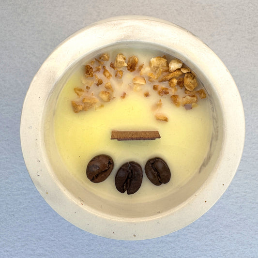 MÁRMOL BLANCO-GRIS - Vela Estándar con Tapa (90g) - "Capuccino"