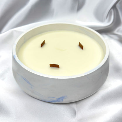 MÁRMOL BLANCO-AZUL - Vela Grande Redonda (600g)