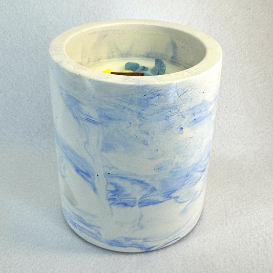 MÁRMOL BLANCO-AZUL - Vela Mediana (200g)