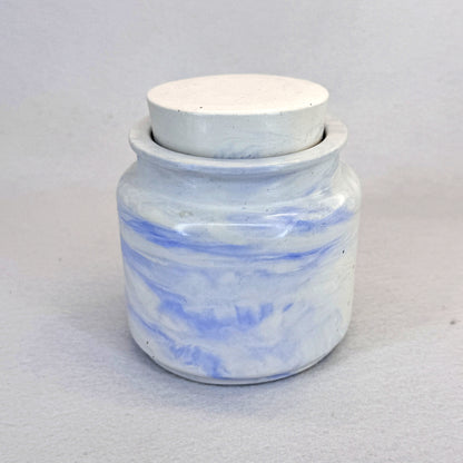 MÁRMOL BLANCO-AZUL - Vela Estándar con Tapa (90g)
