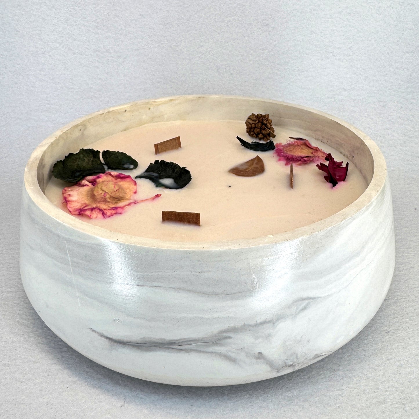 MÁRMOL BLANCO-GRIS - Vela Grande Redonda (600g)