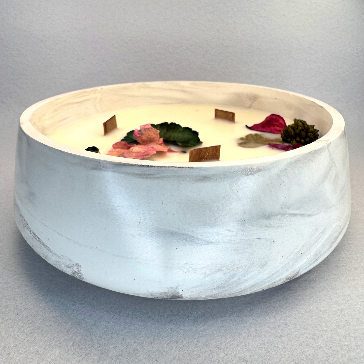 MÁRMOL BLANCO-GRIS - Vela Grande Redonda (600g)