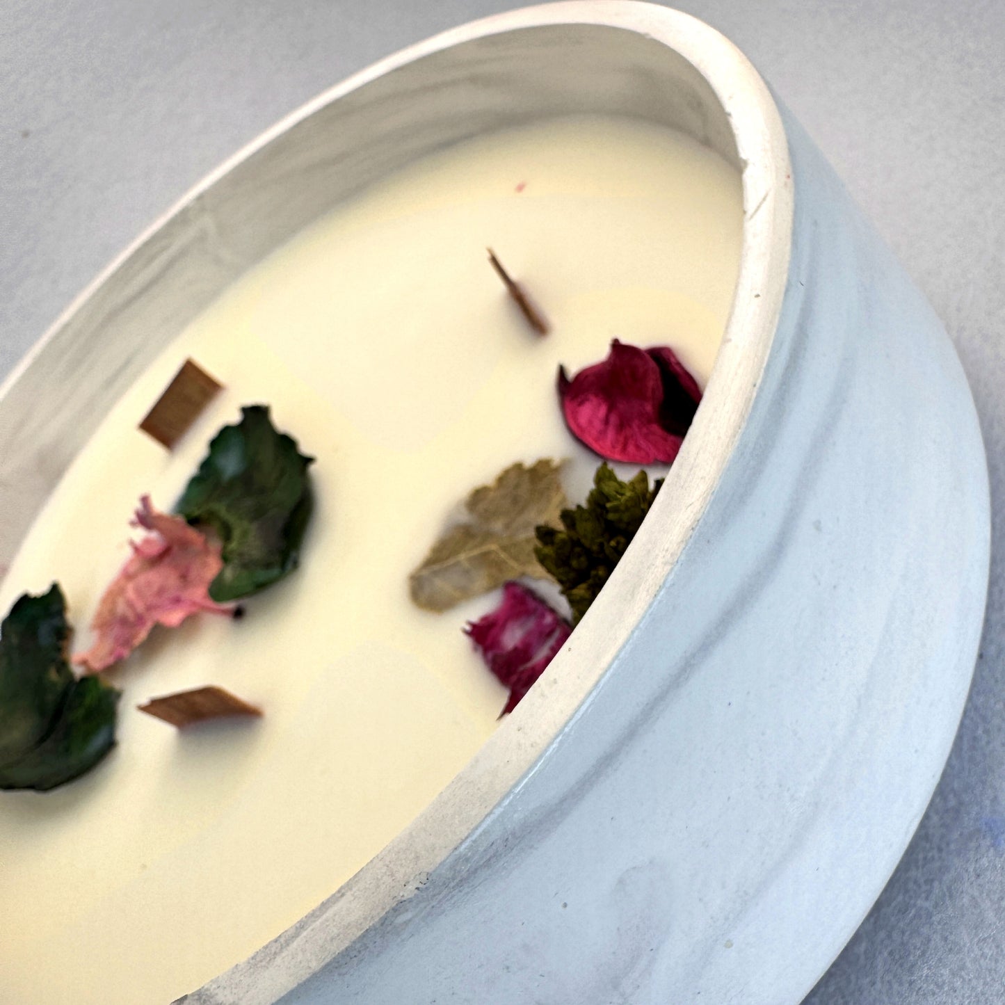 MÁRMOL BLANCO-GRIS - Vela Grande Redonda (600g)