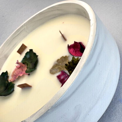 MÁRMOL BLANCO-GRIS - Vela Grande Redonda (600g)