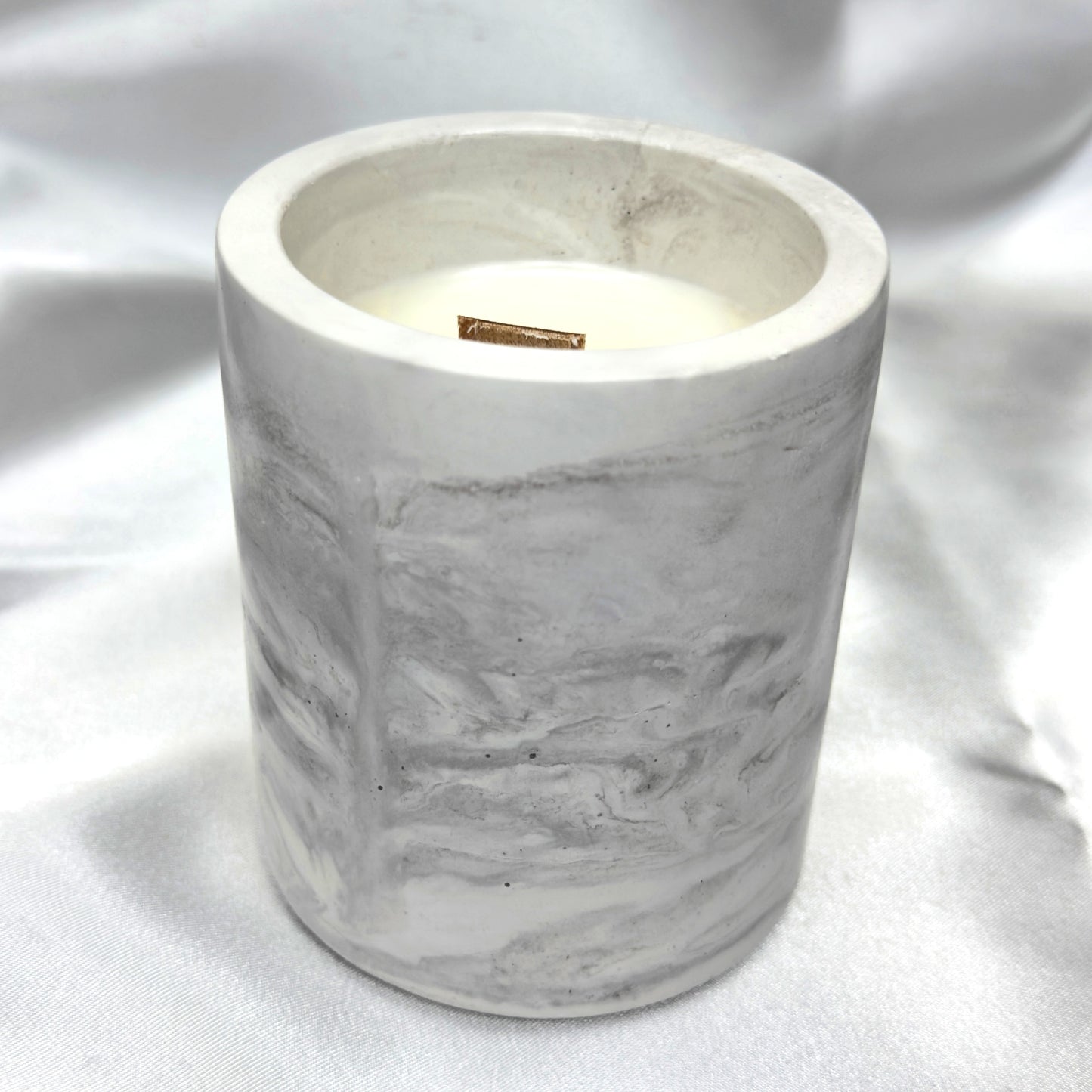 MÁRMOL BLANCO-GRIS - Vela Mediana (200g) - "Coco Milk & Vainilla Tahití"