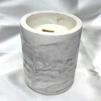MÁRMOL BLANCO-GRIS - Vela Mediana (200g) - "Coco Milk & Vainilla Tahití"