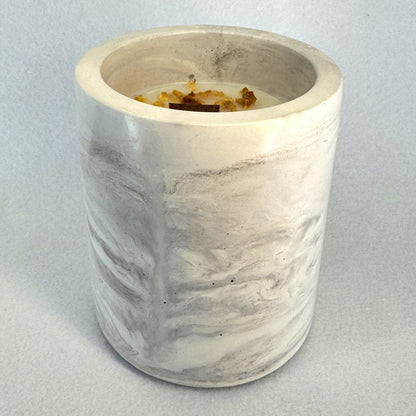 MÁRMOL BLANCO-GRIS - Vela Mediana (200g) - "Coco Milk & Vainilla Tahití"