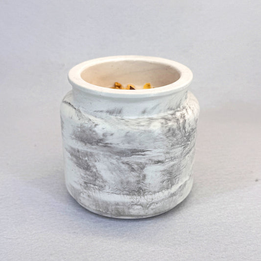 MÁRMOL BLANCO-GRIS - Vela Estándar con Tapa (90g)