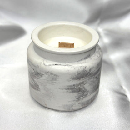 MÁRMOL BLANCO-GRIS - Vela Estándar con Tapa (90g)