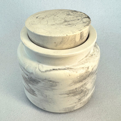 MÁRMOL BLANCO-GRIS - Vela Estándar con Tapa (90g)