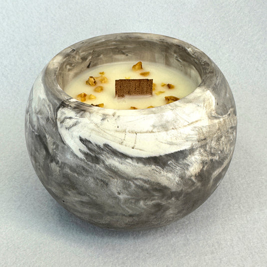 MÁRMOL MARRÓN-BLANCO - Vela Esférica (120g)