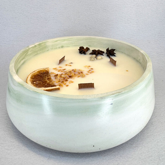 MÁRMOL BLANCO-VERDE - Vela Grande Redonda (600g)
