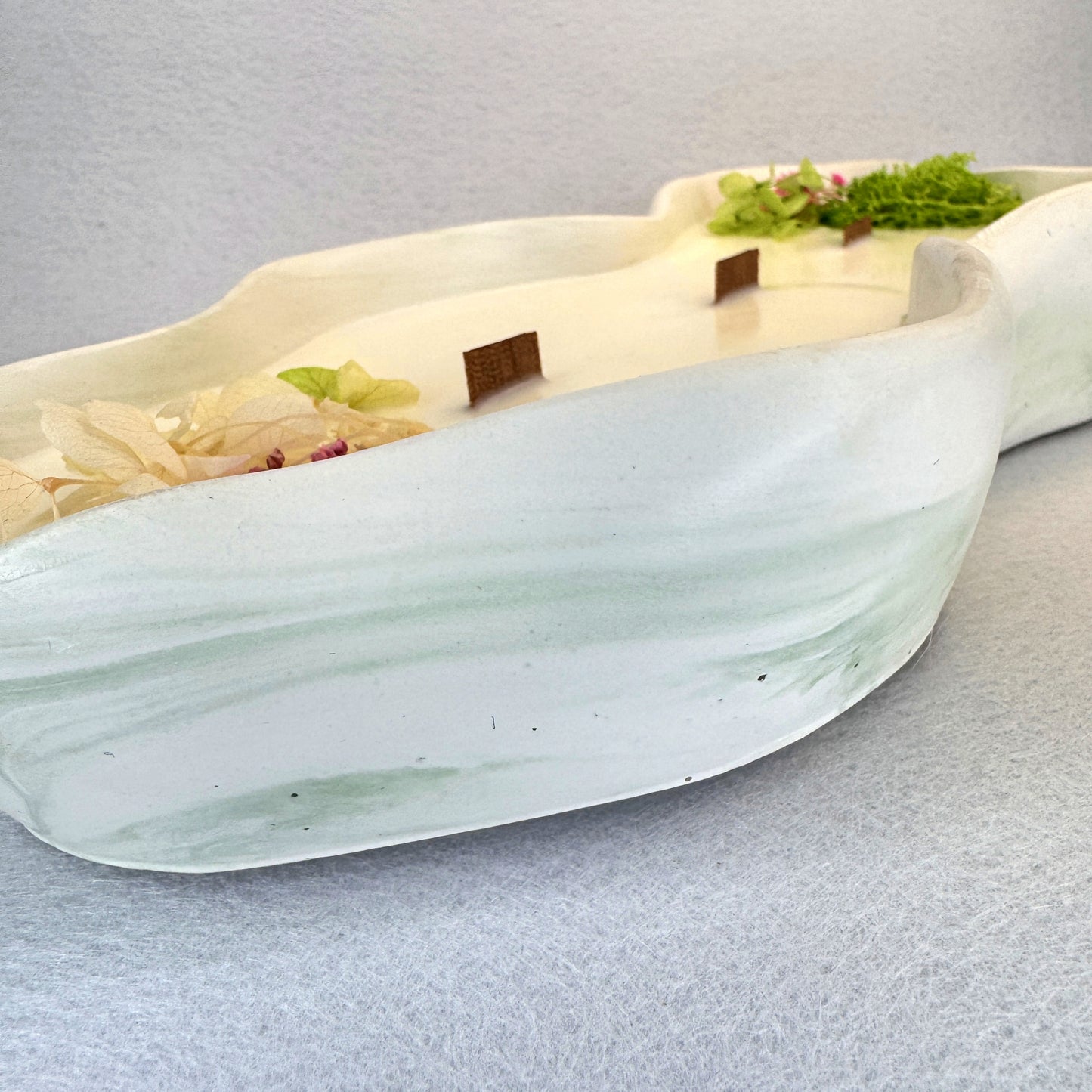 MÁRMOL BLANCO-VERDE - Vela Grande Larga (400g)