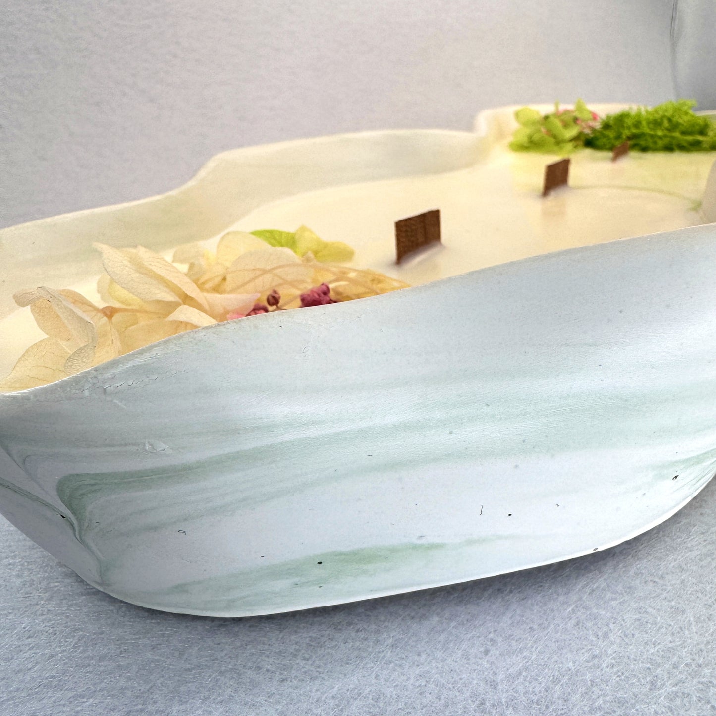 MÁRMOL BLANCO-VERDE - Vela Grande Larga (400g)