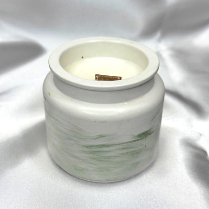 MÁRMOL BLANCO-VERDE - Vela Estándar con Tapa (90g)