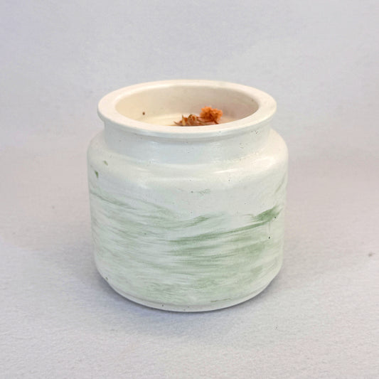 MÁRMOL BLANCO-VERDE - Vela Estándar con Tapa (90g)