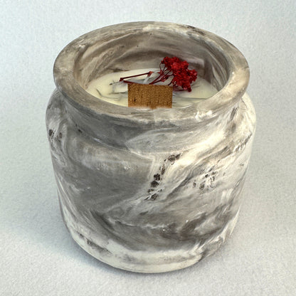 MÁRMOL MARRÓN-BLANCO - Vela Estándar con Tapa (90g)