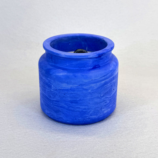 AZUL ELÉCTRICO - Vela Estándar con Tapa (90g) - "Vainilla"