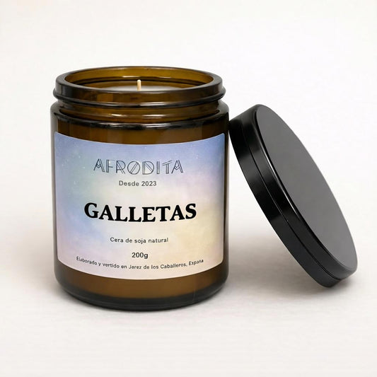 Vela aromática de Galletas en tarro de cristal ámbar (200 g)